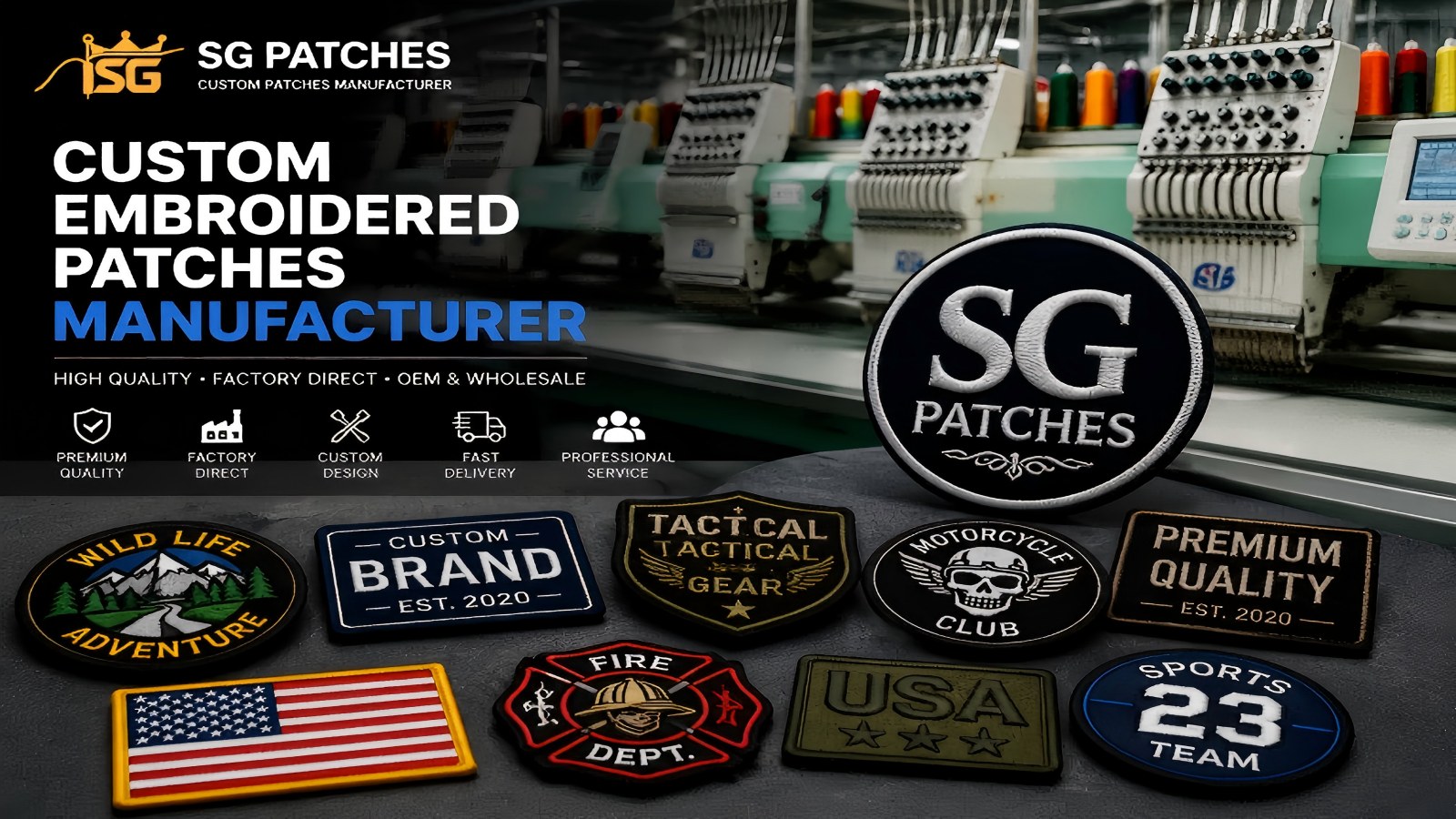 Custom embroidered patches manufacturer factory