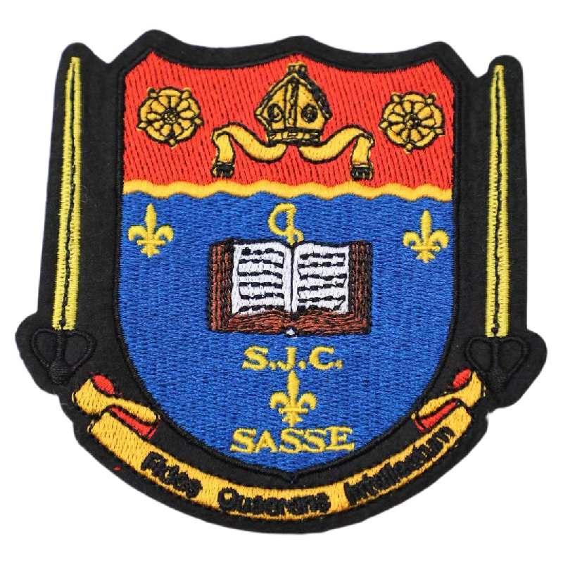 Custom flat embroidery patches manufactured by SG Patches