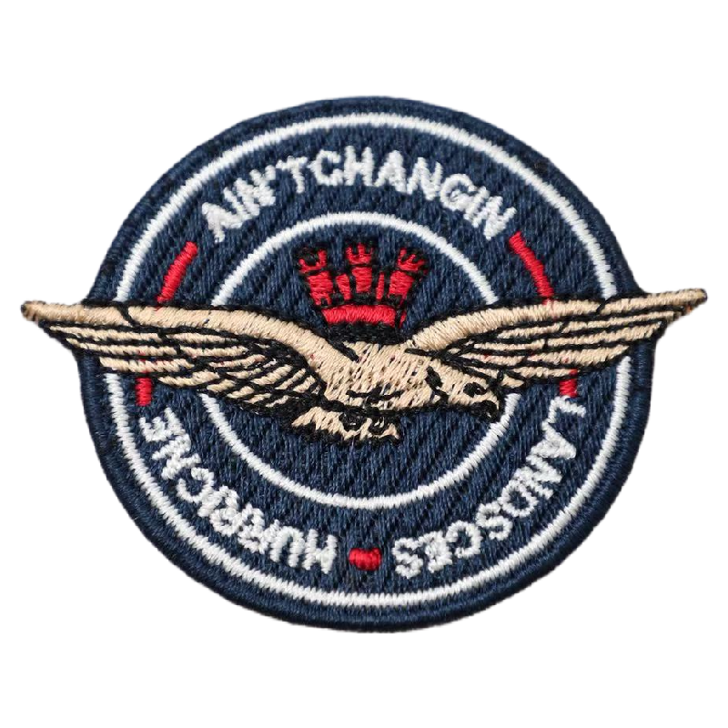 Custom flat embroidery patches manufactured by SG Patches