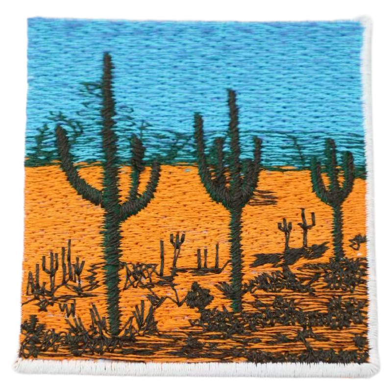 Custom flat embroidery patches manufactured by SG Patches