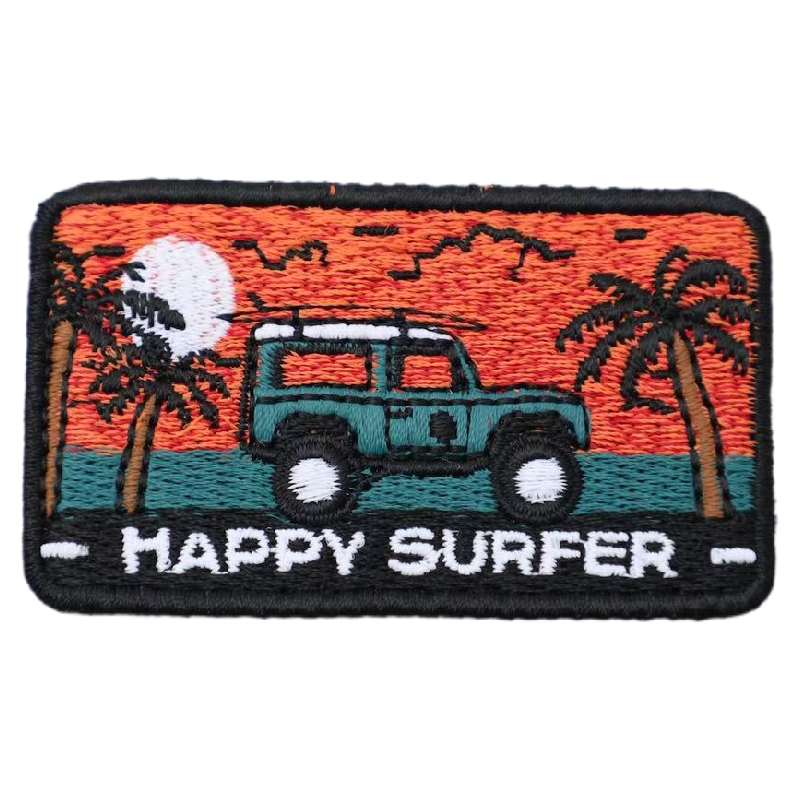 Custom flat embroidery patches manufactured by SG Patches