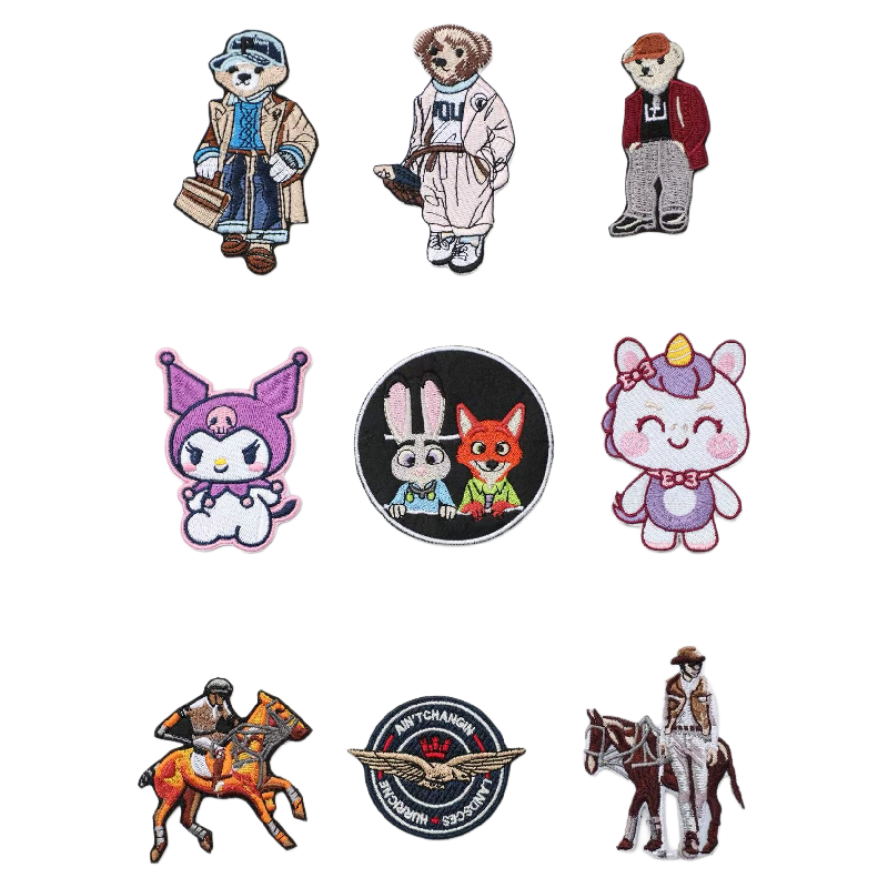 Custom flat embroidery patches manufactured by SG Patches