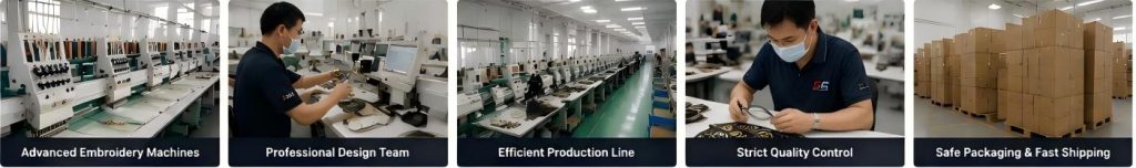 embroidered patches production process factory machine embroidery China