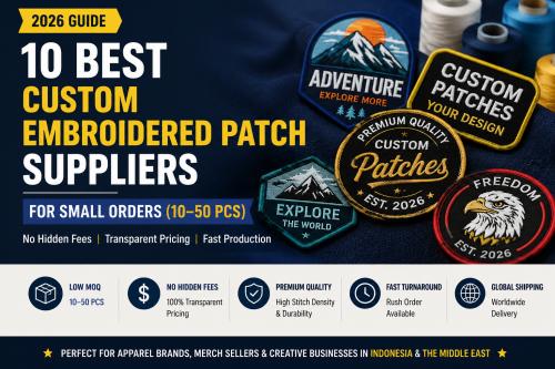 Custom embroidered school logo patches for a school sports event
